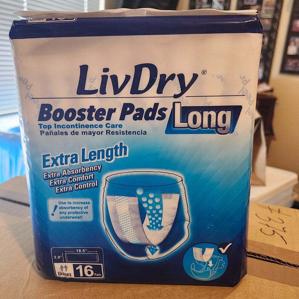 Liv Dry Booster pads Long Incontinence Protection Insert for Men or Women